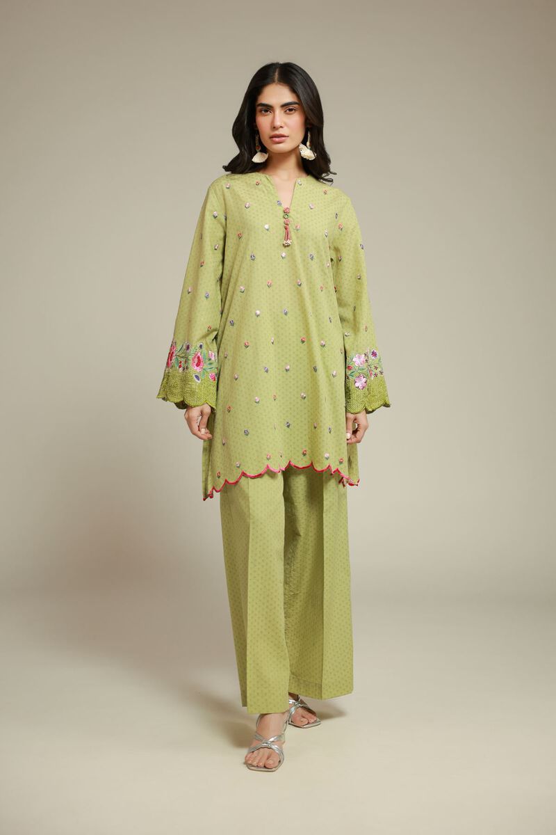 Embroidered | Cotton Dobby | 2-Piece Tailored Set | USD 60.00