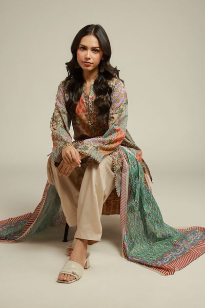 Printed | Cambric | Cambric Tailored 3-Piece | USD 60.00