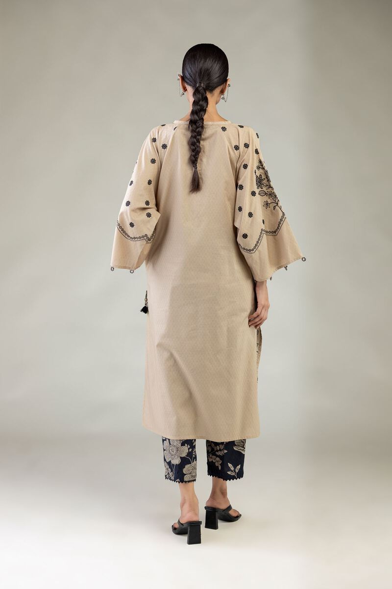 Embroidered | Cotton Dobby | Beige Cotton Kurta | USD 55.00
