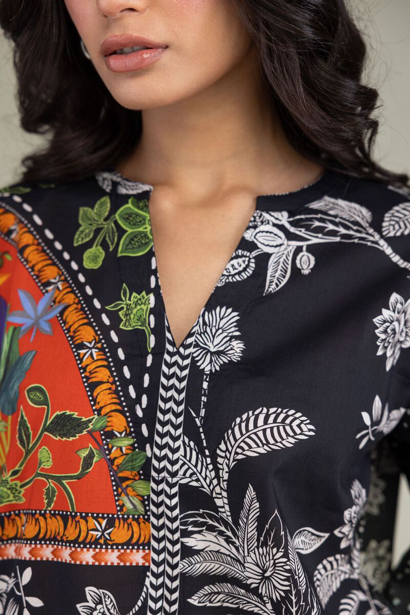 Printed | Cambric | V-Neck Floral Blouse | USD 35.00