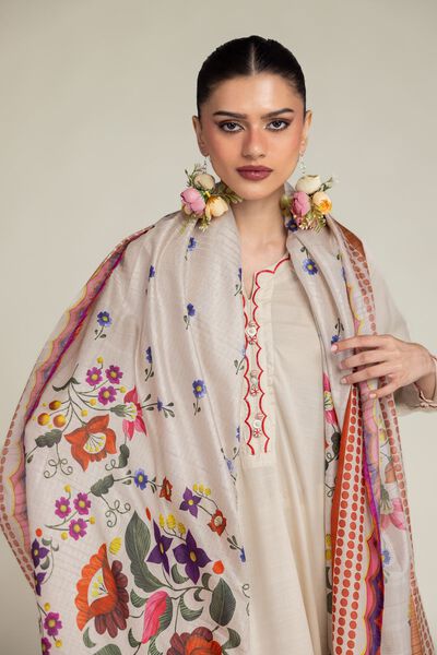 Embroidered | Polyester Silk | Floral Silk Dupatta | USD 30.00