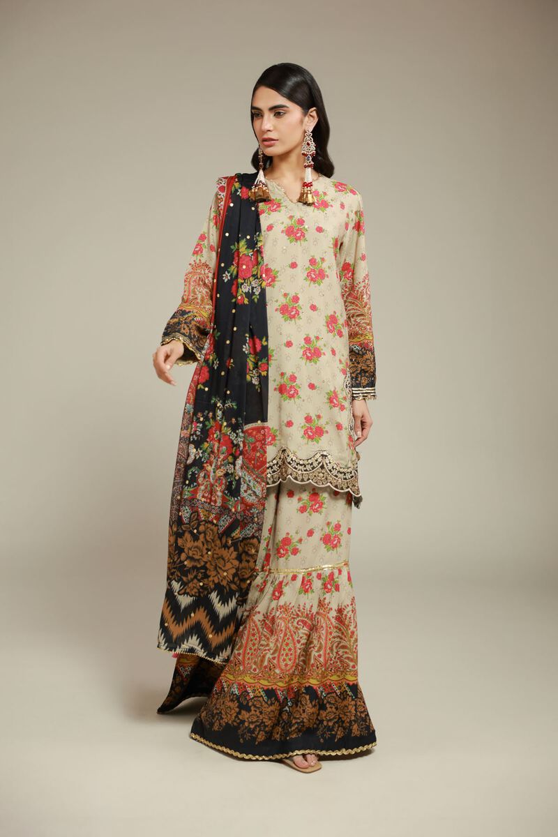 Embroidered | Raw Silk | 3 Piece Co-ord Set | USD 145.00