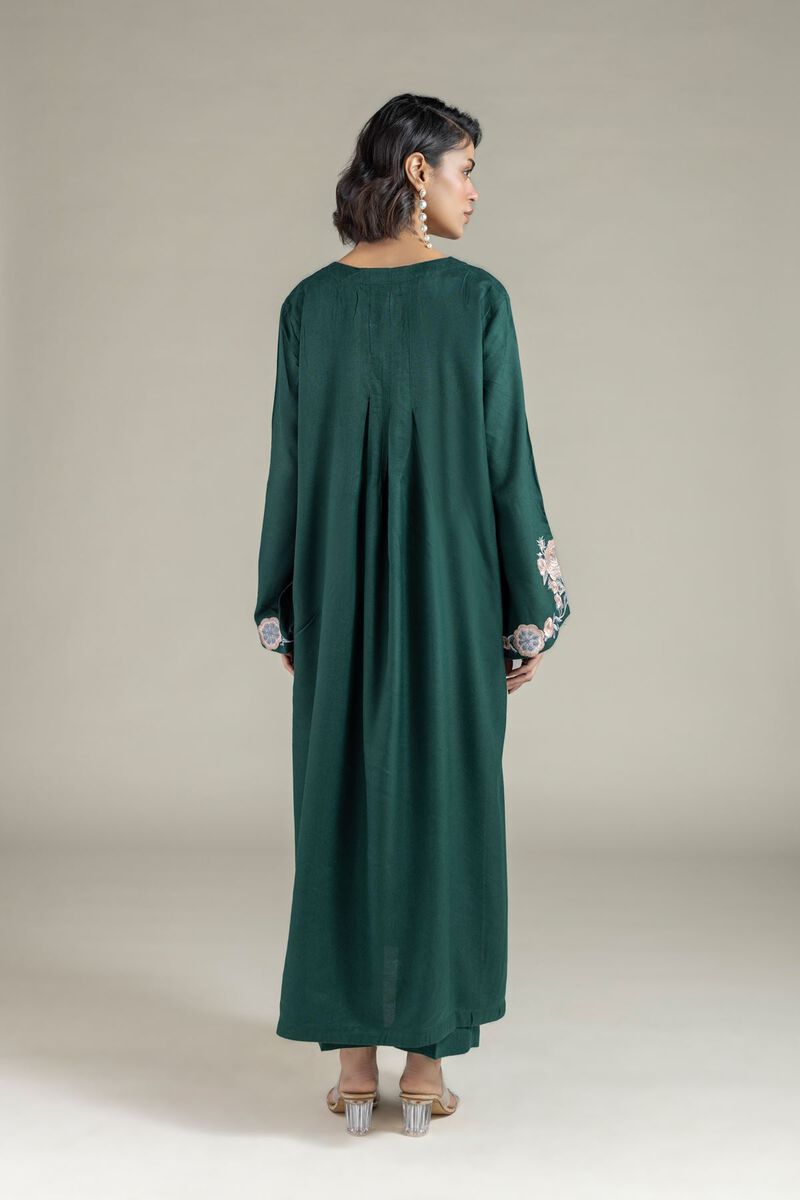 Embroidered | Heavy Blended Viscose | Floral Longline Kurta | USD 40.00