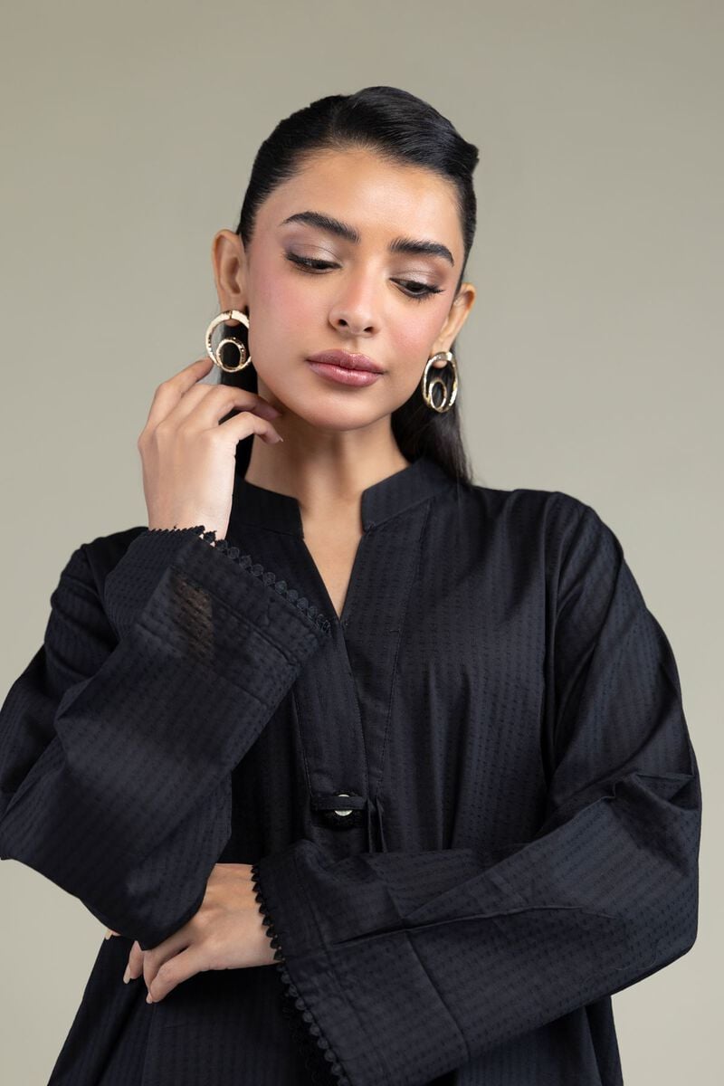 Printed | Cotton Dobby | Black Cotton Kurta | USD 30.00