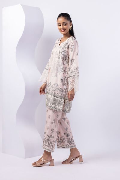 Embroidered | Crosshatch Raw Silk | Pants | USD 20.00