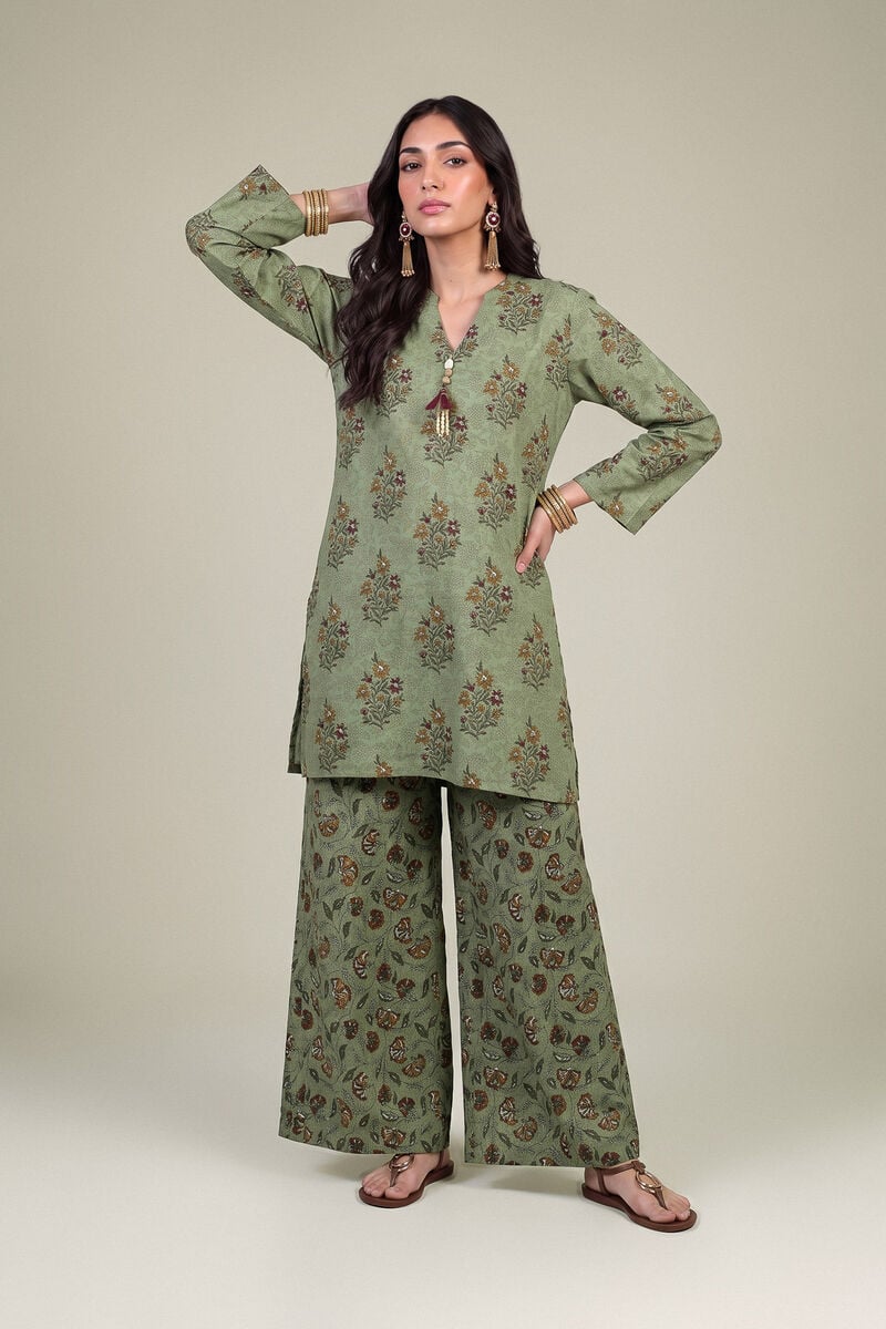 Printed | Light Khaddar | V-Neck Floral Kurta | USD 35.00