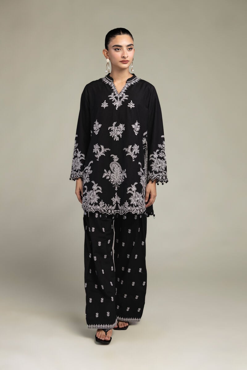 Raw Silk | Black Silk Kurta | USD 70.00