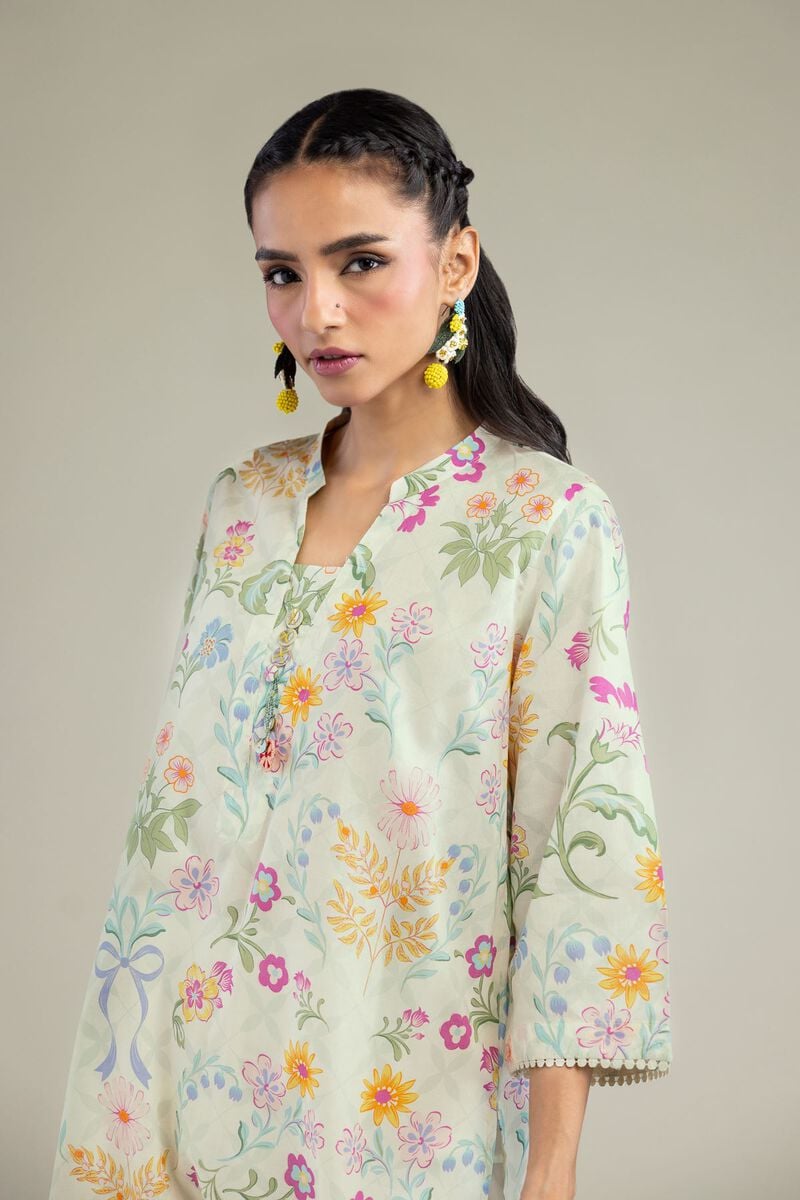 Printed | Cambric | Floral Buttoned Kurta | USD 30.00