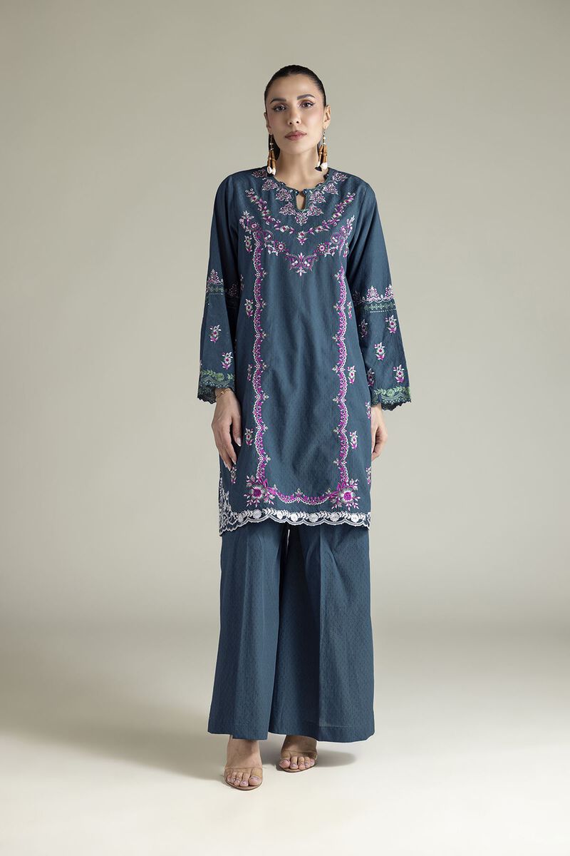 Embroidered | Cotton Dobby | Tailored 2-Piece Set | USD 70.00