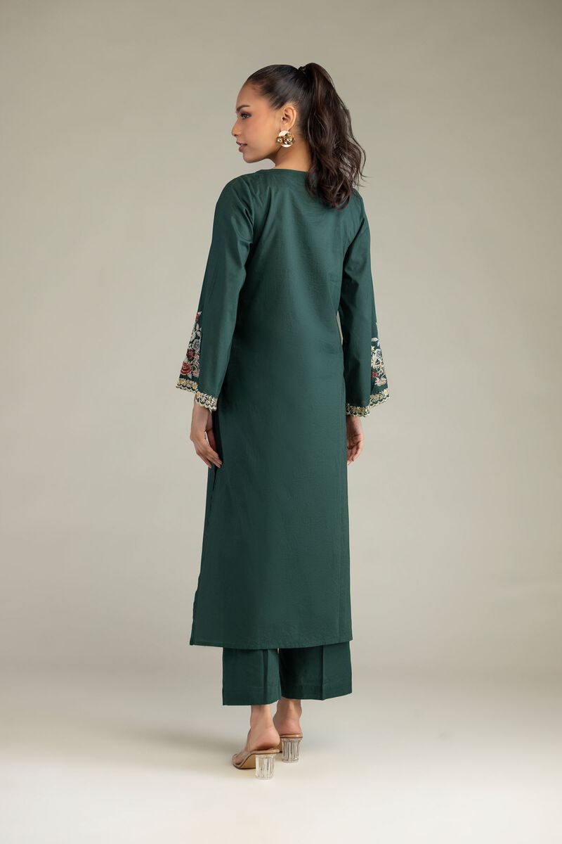 Embroidered | Cambric | Green Cambric Kurta | USD 40.00