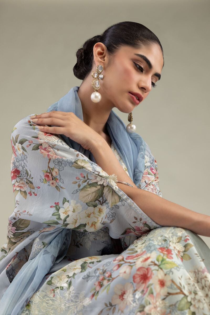 Embroidered | Chiffon | Floral Chiffon Dupatta | USD 30.00