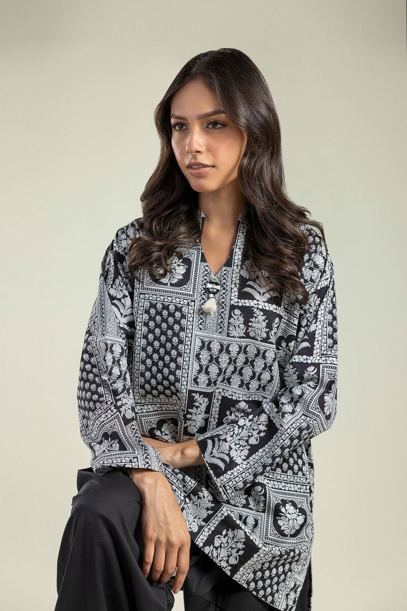 Printed | Cambric | Black Floral Kurta | USD 35.00