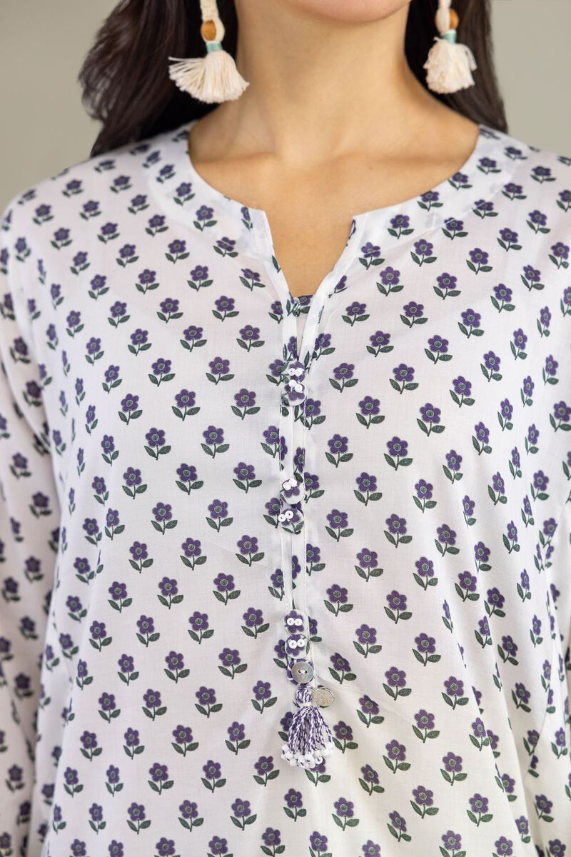 Printed | Cambric | White Cambric Kurta | USD 35.00