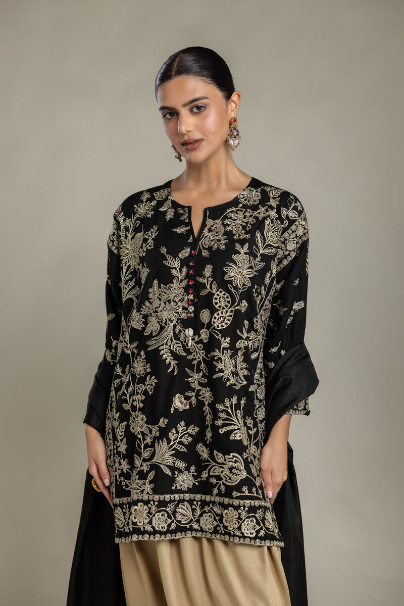 Printed | Polyester Silk | Black Solid Dupatta | USD 35.00