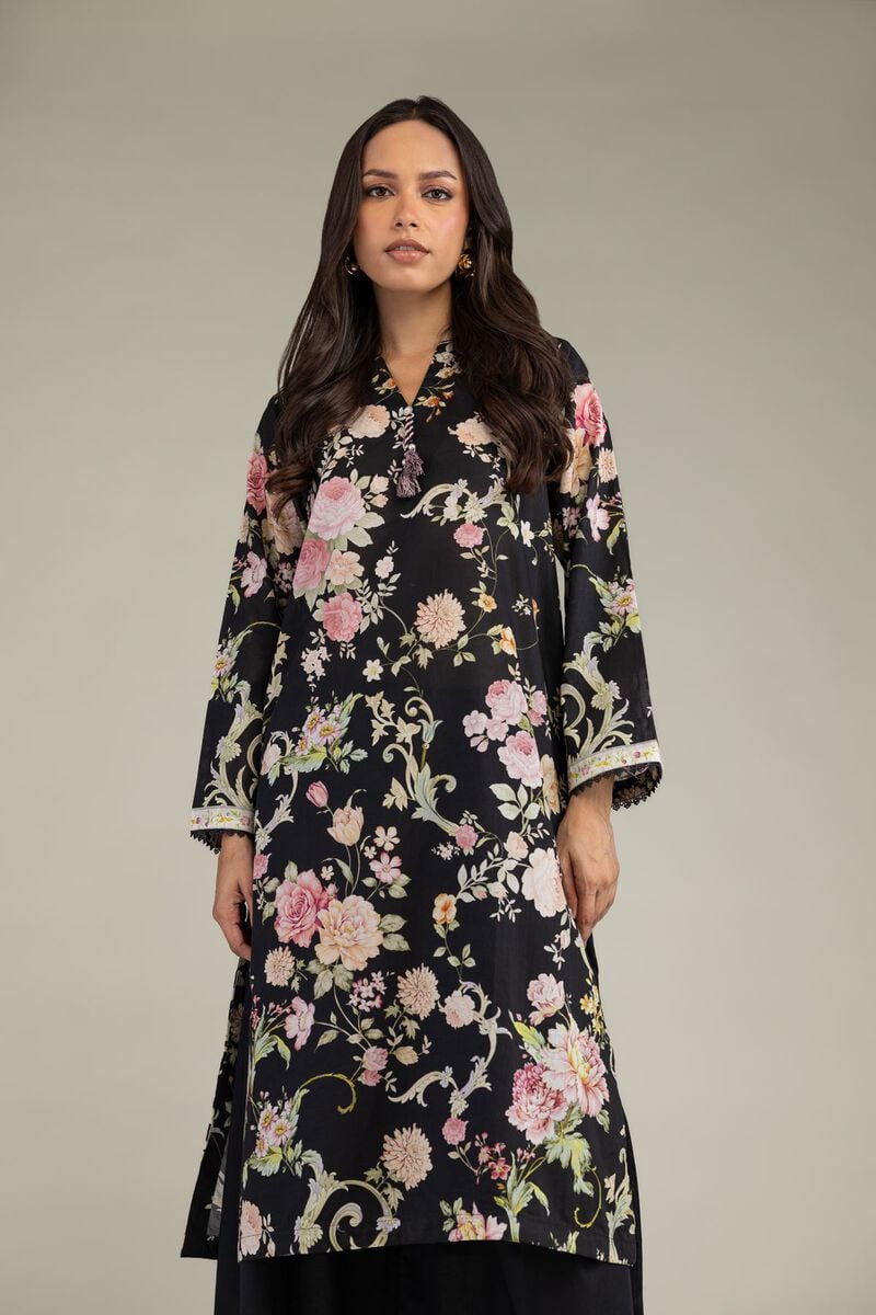 Printed | Cambric | Black Cambric Kurta | USD 35.00