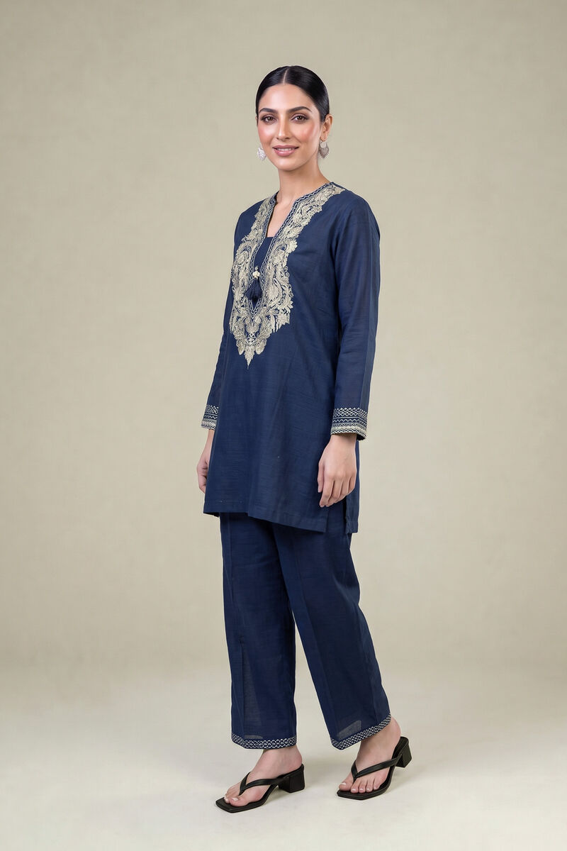 Embroidered | Light Khaddar | Navy Khaddar Kurta | USD 45.00