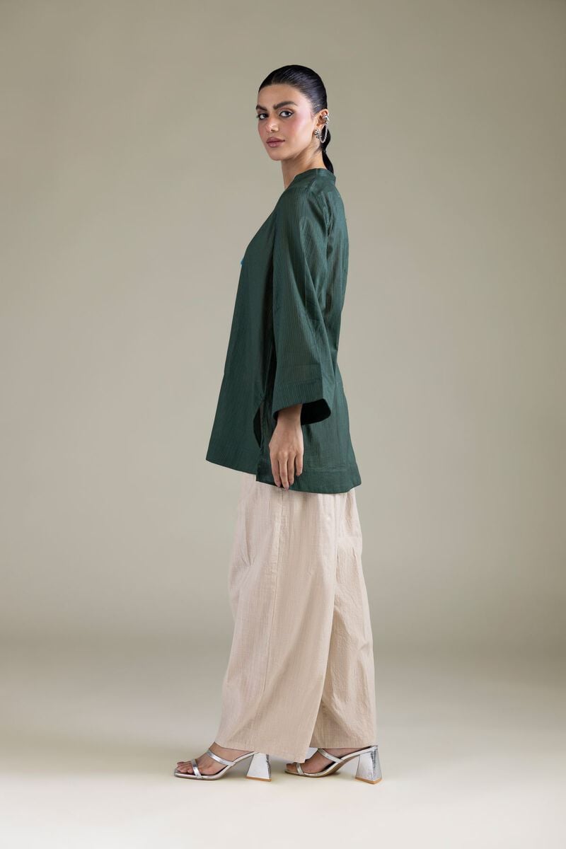 Dyed | Cotton Dobby | Solid V-Neck Kurta | USD 35.00
