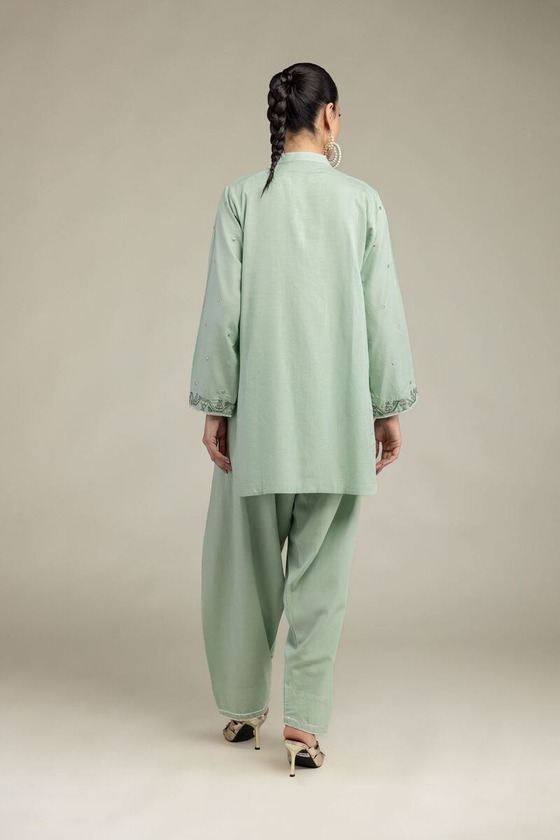 Embroidered | Raw Silk | Floral Embroidered Kurta | USD 45.00
