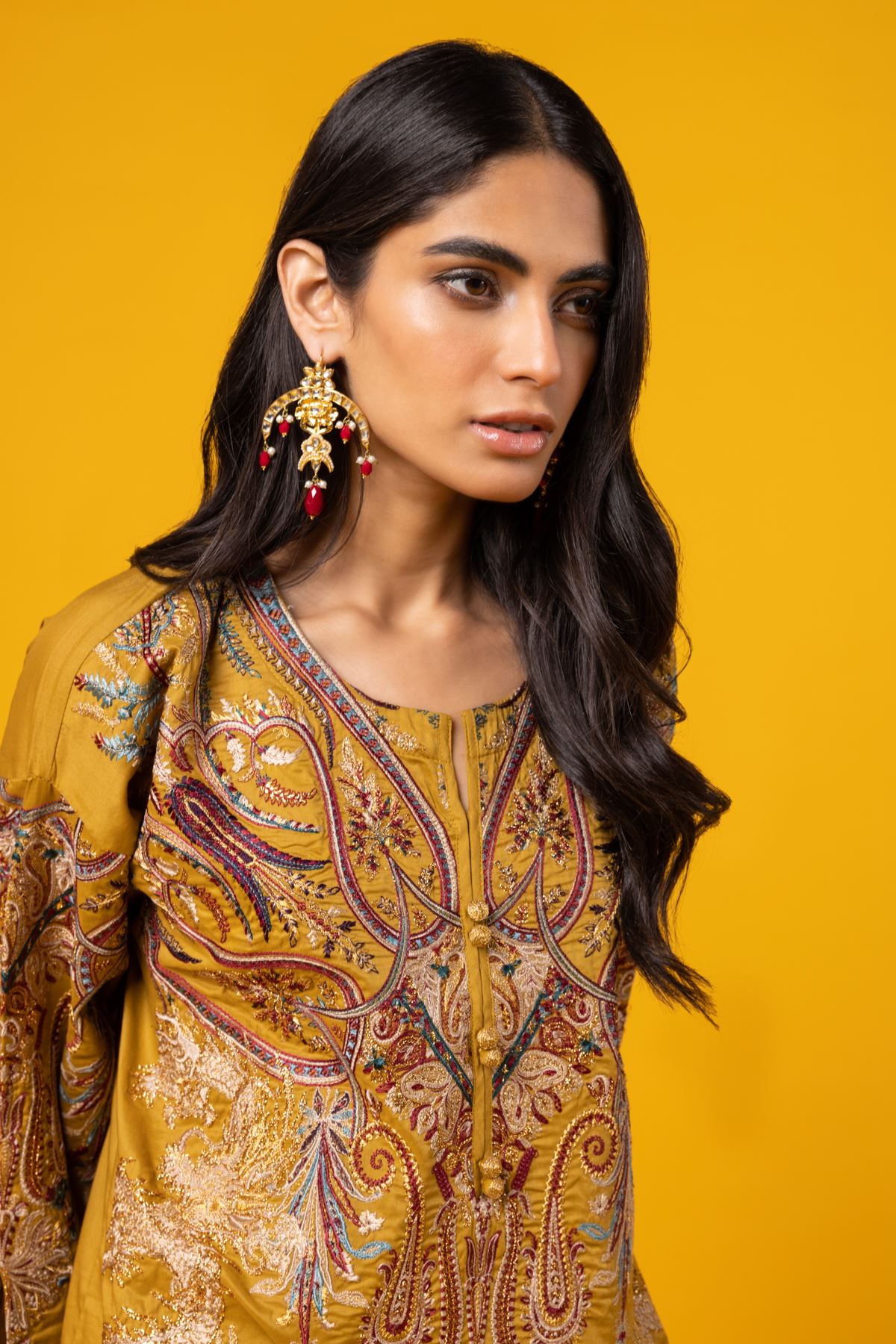 Buy Kurta Embroidered 15.00 USD 1001742334 Khaadi United States