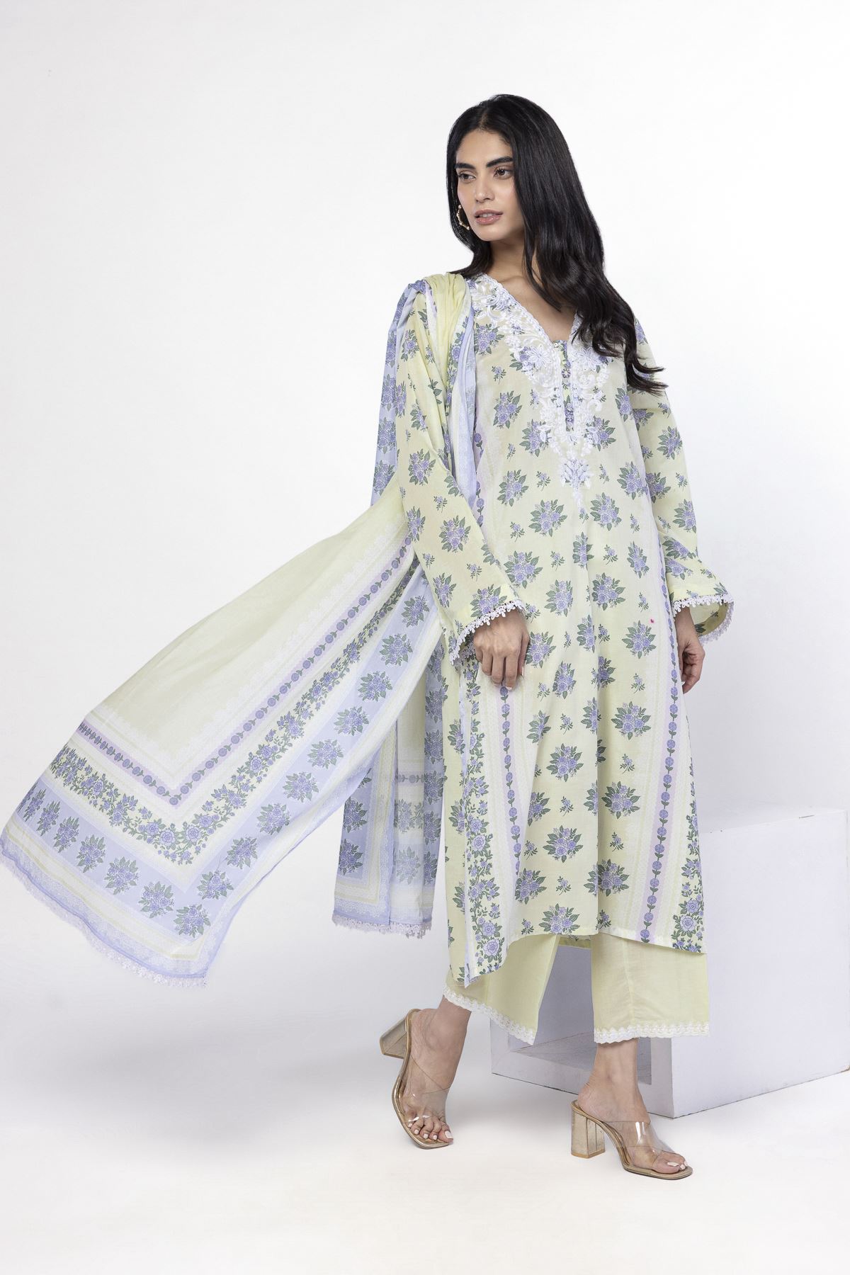 Buy Fabrics 3 Piece | 0.0 N/A | SS2382B-VG_MULTI | Khaadi United