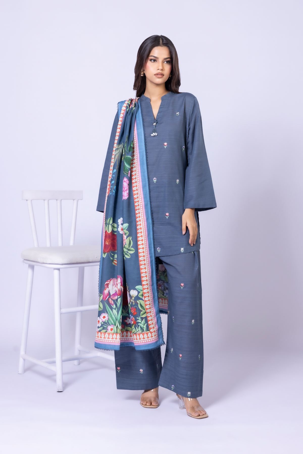 Buy Dupatta | 8.50 USD | 25-09-10E4-05SB-VG_MULTI | Khaadi United