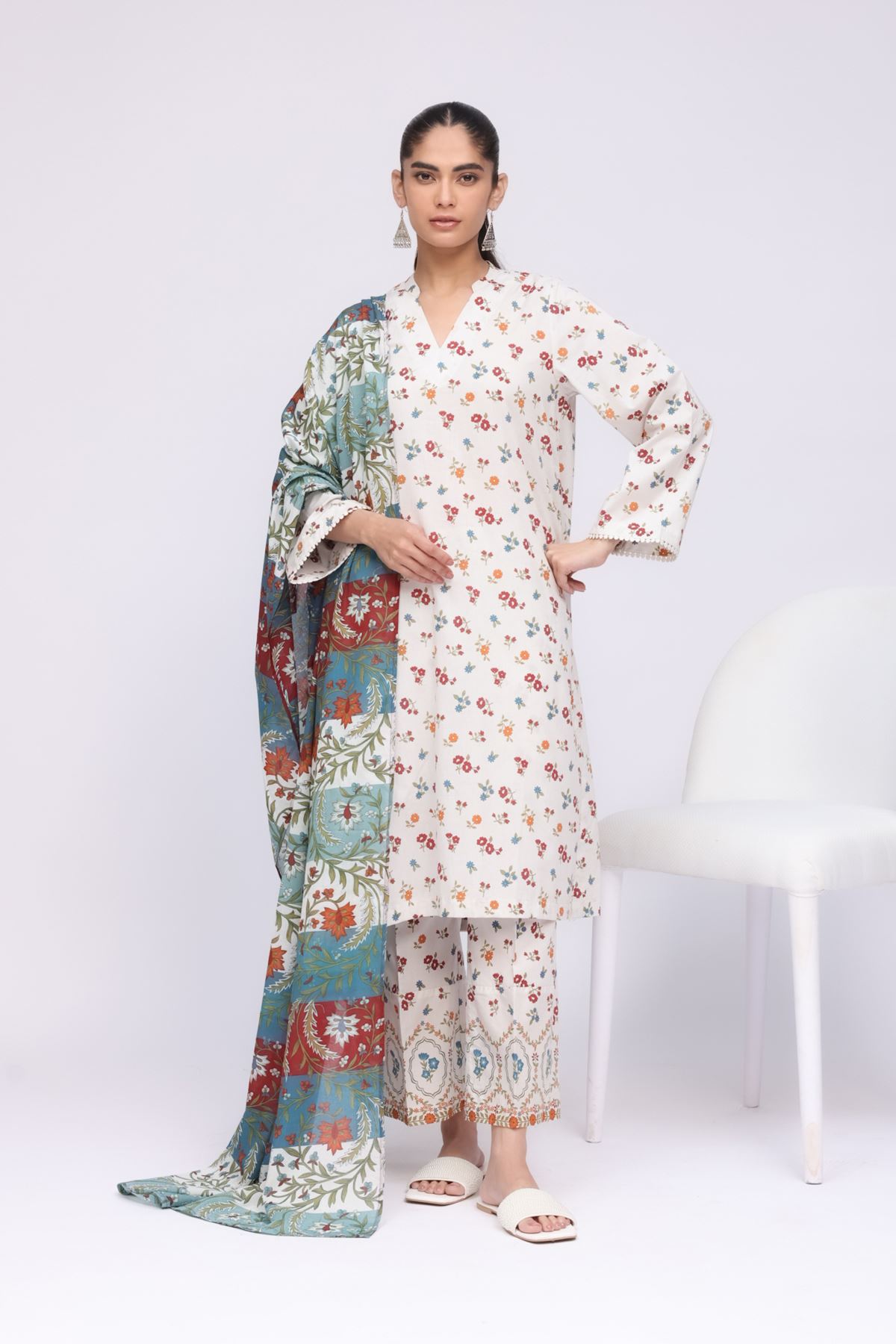 Buy Dupatta | 0.0 N/A | 25-04EX13-01SA-VG_MULTI | Khaadi United States